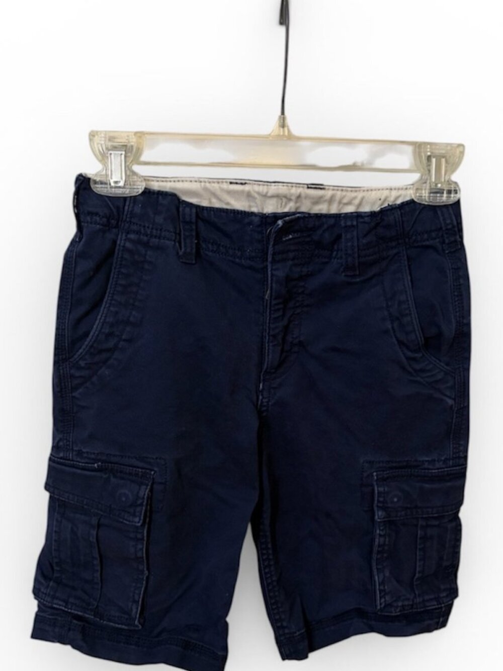 GAP Kids Boys 10 Cargo Shorts Navy Adjustable Waist Button Zip - Picture 2 of 4